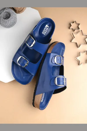 HERE&NOW Open Toe Flats with Buckles