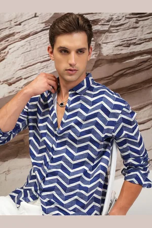 Highlander Men Reg Collar Full Sleeve Aop Oversized Shirt