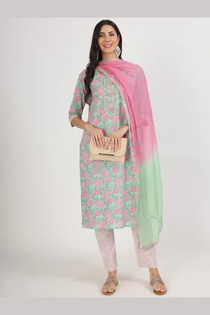 Divena World Floral Printed Kurta With Trousers & Dupatta