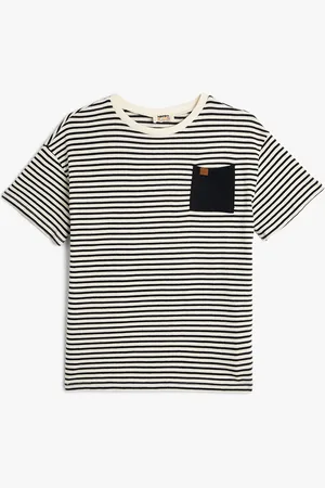 Koton Boys Striped Cotton Round Neck Knitted T-shirt