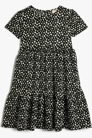 Koton Girls Floral Printed Fit and Flare Dress