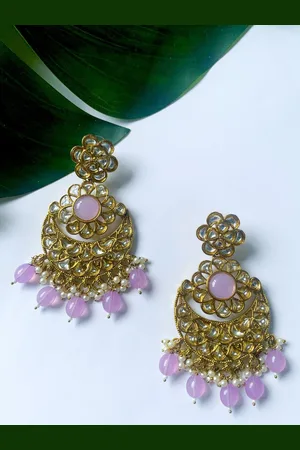 I Jewels Gold Plated Contemporary Chandbalis