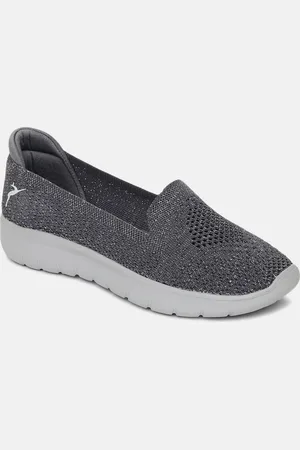 Marc Loire Women Grey Woven Design Fabric Ballerinas