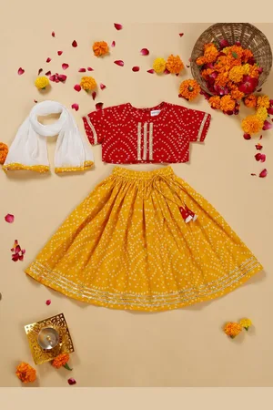 SAKA DESIGNS Girls Printed Ready to Wear Lehenga & Blouse With Dupatta