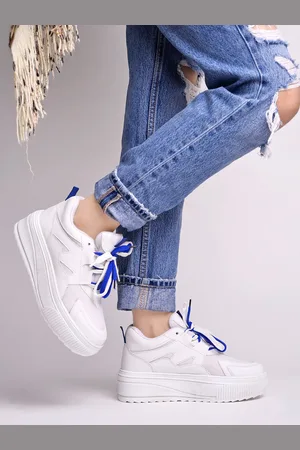 Shoetopia Women Textured Mid-Top Lightweight Comfort Insole Lace-Ups Sneakers