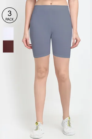 Jinfo Women Pack Of 3 Solid Cycling Shorts
