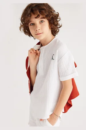 Koton Boys Self Design Cotton Shirt