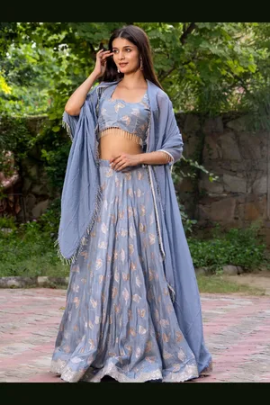 HOUSE OF JAMOTI Woven Design Ready to Wear Lehenga & Blouse With Dupatta