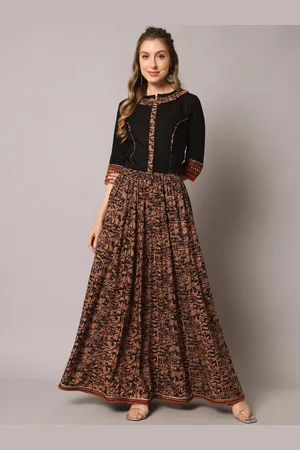 Kalini Printed Thread Work Maxi Top With Skirt