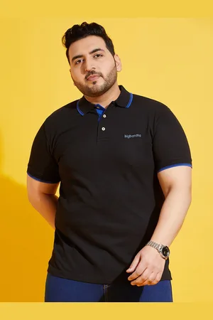 Bigbanana Plus Size Polo Collar Bio Finish Pure Cotton T-shirt