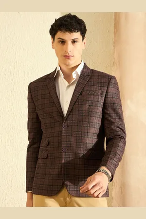 DENNISON Men Checked Single Breasted Notched Lapel Blazer