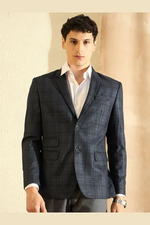 DENNISON Men Checked Single-Breasted Notched Lapel Blazer
