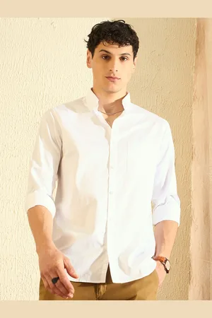 DENNISON Men White Solid Pure Cotton Smart Slim Fit Formal Shirt