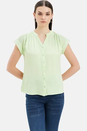 Kazo Mandarin Collar Extended Sleeves Shirt Style Top
