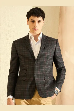 DENNISON Men Checked Single Breasted Notched Lapel Blazer