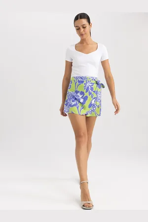 DeFacto Women Floral Printed High-Rise Skorts