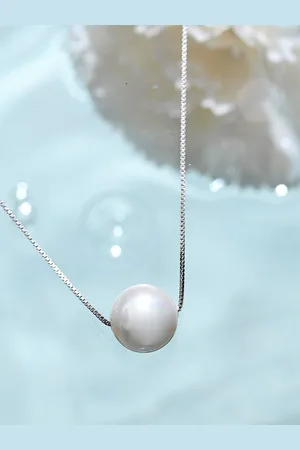 Zavya Women Sterling Silver Rhodium-Plated Pearl Studded Necklace