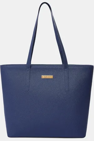 Mast & Harbour Blue PU Structured Tote Bag