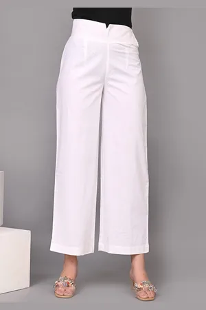 IQRAAR Women High-Rise Cotton Trouser