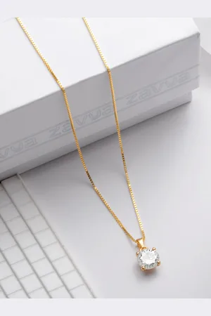 Zavya Women Sterling Silver Gold-Plated Pendant With Chain