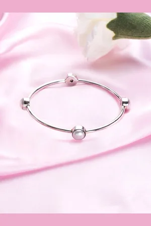 Zavya 925 Pure Silver Rhodium-Plated Bangle