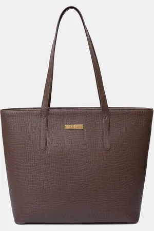 Mast & Harbour Brown Textured PU Shopper Tote Bag