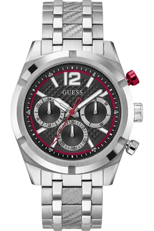 Guess Men Textured Dial & Stainless Steel Straps Analogue Multi Function Watch GW0714G1