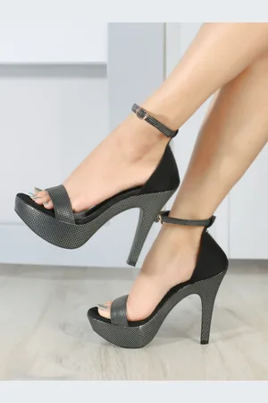 Elle Embellished Party Platform Heels With Ankle Loop