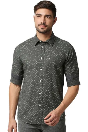 Basics Printed Slim Fit Opaque Printed Casual Cotton Shirt