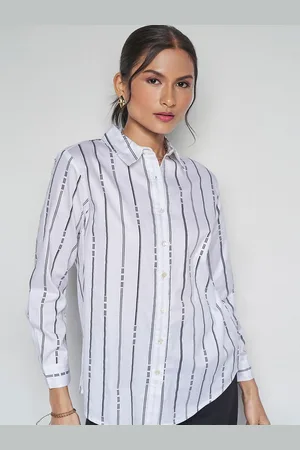 AND Striped Cotton Shirt Style Top