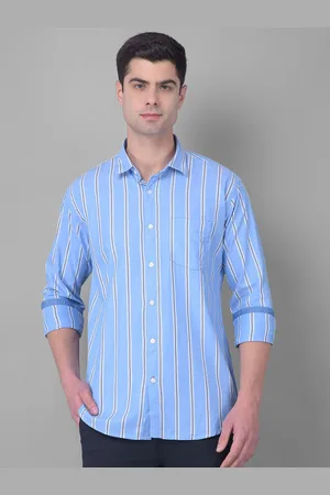 Cobb Striped Spread Collar Long Sleeves Slim Fit Shirt