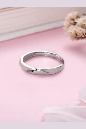 Zavya Men Rhodium-Plated Sterling Silver Finger Ring