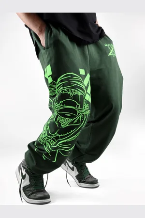 COMICSENSE Men One Piece Anime Pirate Hunter Neon Cotton Baggy Fit Jogger Track Pants