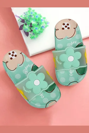 Baby Moo Girls Floral Printed Waterproof Anti-Skid & Lightweight Sliders