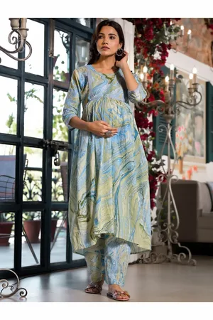 Aujjessa Women Printed Regular Pure Cotton Kurta with Trousers