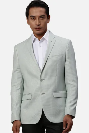 Park Avenue Self-Design Notched Lapel Long Sleeves Slim-Fit Single Breasted Formal Blazer