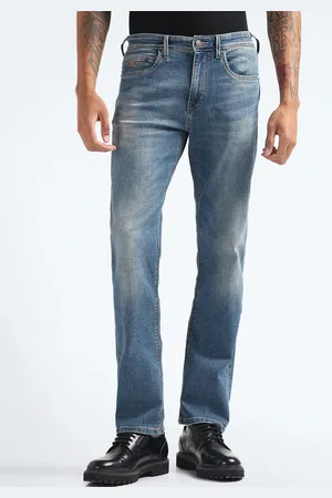 Flying Machine Men Mid Rise Relaxed Fit Heavy Fade Stretchable Jeans