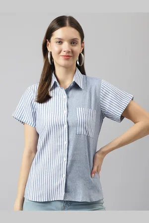 BAESD Striped Cotton Shirt Style Top