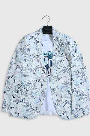 CAVIO Boys Printed Pure Cotton Blazers & T-Shirt