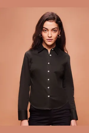 Bombay High Women Oversized Yarn Dyed High Low Hem Striped Shirt