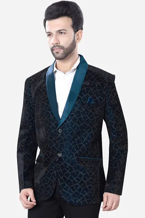 Avaeta Embellished Velvet Tuxedo Blazer