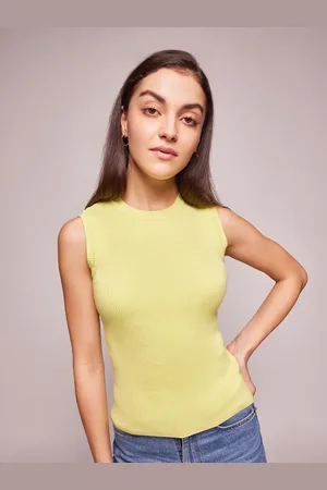 Bombay High Women Ribbed Sleeveless Solid Tank Top