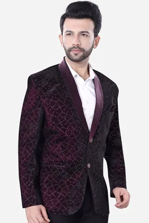 Avaeta Embellished Velvet Tuxedo Blazer
