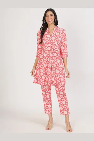 Divena World Printed Pure Cotton Kurti with Trousers