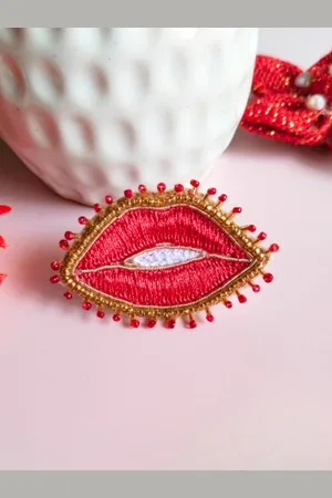 Sangria Stone Beaded Adjustable Finger Ring
