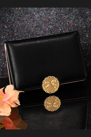 DressBerry Women Black Three Fold Wallet