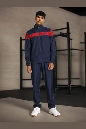 PUMA Men Classic Colorblocked Mock Collar Track Suit
