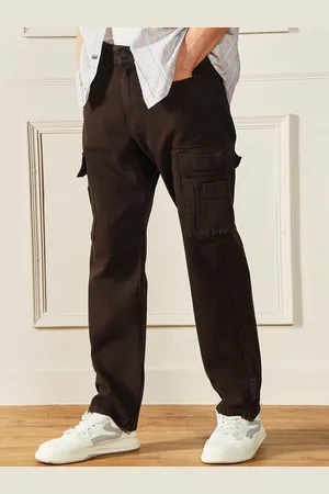Dennis Lingo Men Relaxed Fit Clean Look Pure Cotton Cargo Jeans