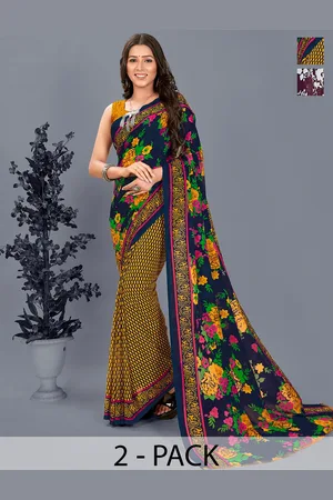 ANAND SAREES Floral Saree Pack of 2