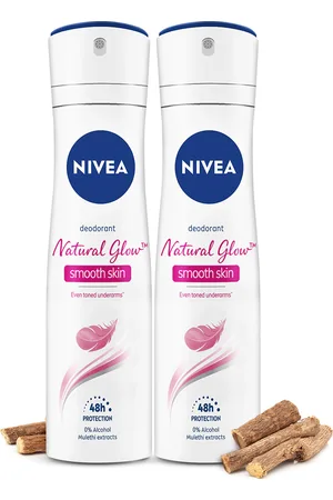 Nivea Women Set of 2 Natural Glow Smooth Skin 0% Alcohol Deodorant - 93 g (150 ml) Each